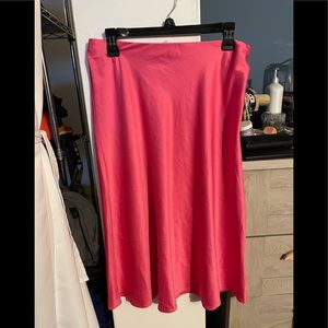 Satin neon pink skirt